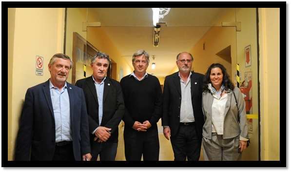 Los integrantes de la Mesa de Enlace este jueves en la Secretaría de Agricultura