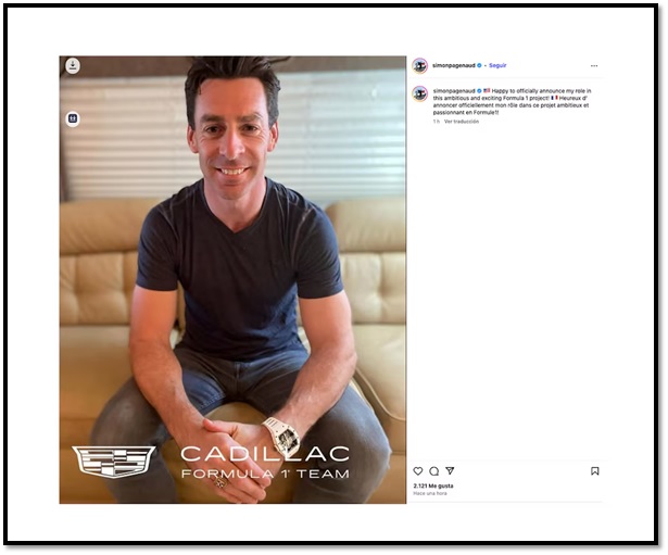 Simon Pagenaud confirmó que es parte del equipo Cadillac