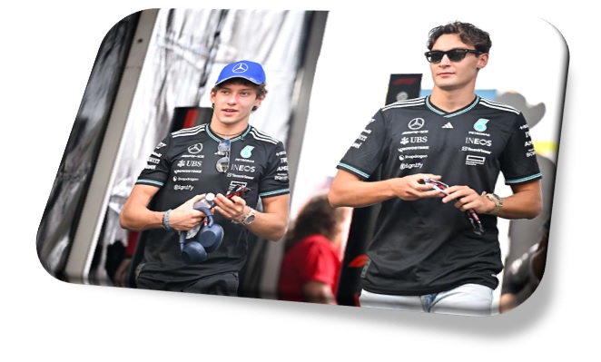 Es compañero de Kimi Antonelli en Mercedes (Crédito: Jerome Miron-Imagn Images)