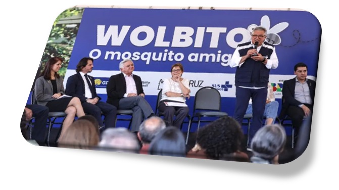 Acto de lanzamiento de Wolbito "el mosquito amigo". Créditos: Marcelo Camargo / Agencia Brasil.