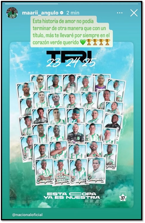 El posteo de despedida de Hinestroza